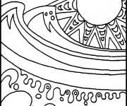 Coloriage Abstrait Plage