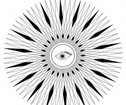Coloriage Abstrait Soleil et L'oeil