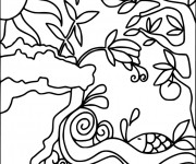 Coloriage Abstrait Terre et Mer