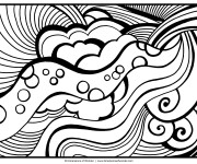 Coloriage Abstrait Vagues