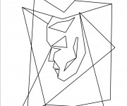Coloriage Abstrait Visage
