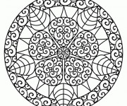 Coloriage Mandala Abstrait P&eacute;tales