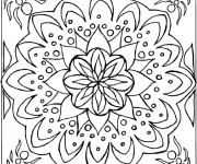 Coloriage Tableau Abstrait Fleur