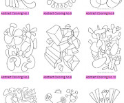 Coloriage Tableaux Abstrait &agrave; colorier