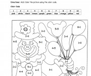 Coloriage Addition Clown qui fait rire