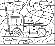 Coloriage Addition magique voiture 4X4 en couleur