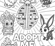 Coloriage &OElig;uf azt&egrave;que, d'animaux Adopt Me