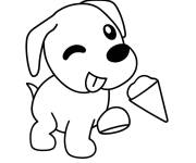Coloriage Adopt me chien mignon avec cornet de glace