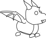 Coloriage Adopt me Dinosaure volant facile