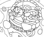 Coloriage Animaux dans le panier de P&acirc;ques de Adopt me