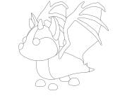 Coloriage Dragon avec des cornes pet Adopt me