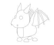 Coloriage Dragon d&eacute;ployant ses ailes de Roblox