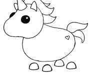 Coloriage et dessins gratuit Licorne facile roblox à imprimer