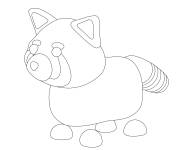 Coloriage Panda rouge du jeu populaire Adaptez moi