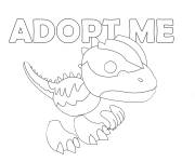 Coloriage Petit dinosaure Dilophosaurus de Adopt Me