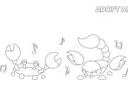 Coloriage Scorpions du jeu Adopt me dans le monde Roblox