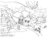 Coloriage Village des animaux Adopt me