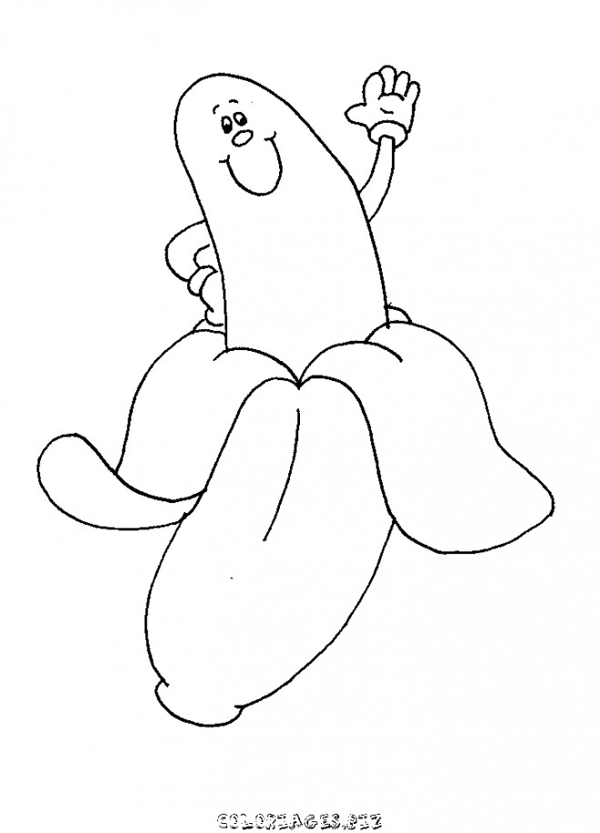 Coloriage et dessins gratuits Aliments Banane te salue à imprimer