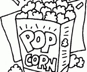 Coloriage Aliments Pop Corn