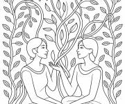 Coloriage Affiche amiti&eacute; pour adulte