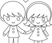 Coloriage et dessins gratuit Amis amoureux à imprimer