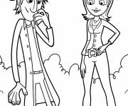 Coloriage Amis de cartoon Flint Lockwood et Sam Sparks