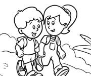 Coloriage Amis en qu&ecirc;te d'aventure