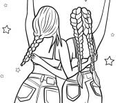 Coloriage Amis styl&eacute;s
