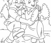 Coloriage Amiti&eacute; adorable