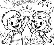 Coloriage Amiti&eacute; aimable