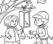 Coloriage Amiti&eacute; dans la nature