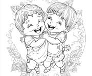 Coloriage Amiti&eacute; des b&eacute;b&eacute;s
