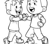 Coloriage Amiti&eacute; des enfants