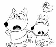 Coloriage Amiti&eacute; des loups de dessin anim&eacute;