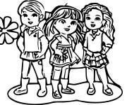 Coloriage Amiti&eacute; en noir et blanc