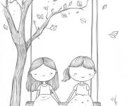 Coloriage Amiti&eacute; en vacance