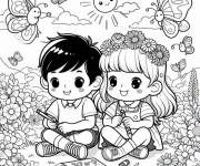 Coloriage Amiti&eacute; et des dessins &agrave; colori