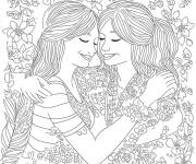 Coloriage Amiti&eacute; pour filles