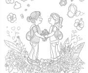 Coloriage Amiti&eacute; pour les petites filles