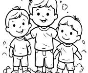 Coloriage Amiti&eacute; vectoriel