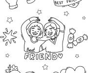 Coloriage Autocollants amis
