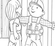 Coloriage Bob avec son ami