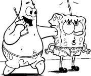 Coloriage et dessins gratuit Bob l'&eacute;ponge et Patrick à imprimer