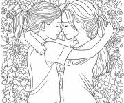 Coloriage Calin des amis d&eacute;taill&eacute;