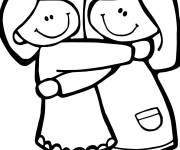 Coloriage Calin des meilleures amies