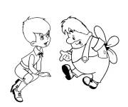 Coloriage Carlson et b&eacute;b&eacute; sur le theme de l'amiti&eacute;