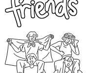 Coloriage Des amis fous