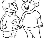 Coloriage Deux amis rigolos