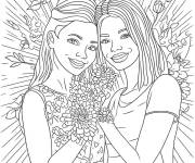 Coloriage Deux charmantes amies
