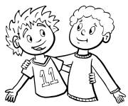 Coloriage Deux jeunes amis